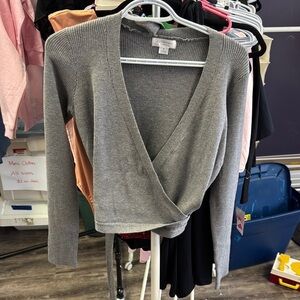 Gray Wrap Sweater